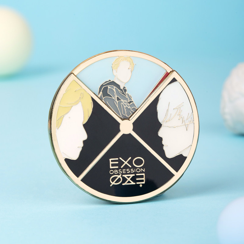 exo边伯贤周边原创设计胸针饰品专辑六辑同款双重人格旋转徽章