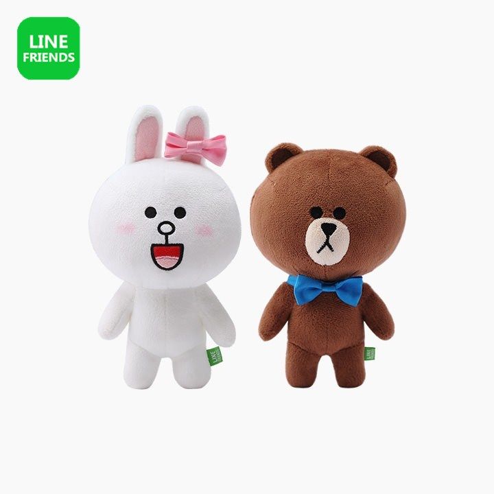 韩国正品linefriends布朗熊可妮情侣公仔毛绒布艺类玩具
