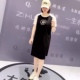 芮娜依莲夏款5058休闲女人味衫拼接撞色小花装饰设计遮肉连衣裙