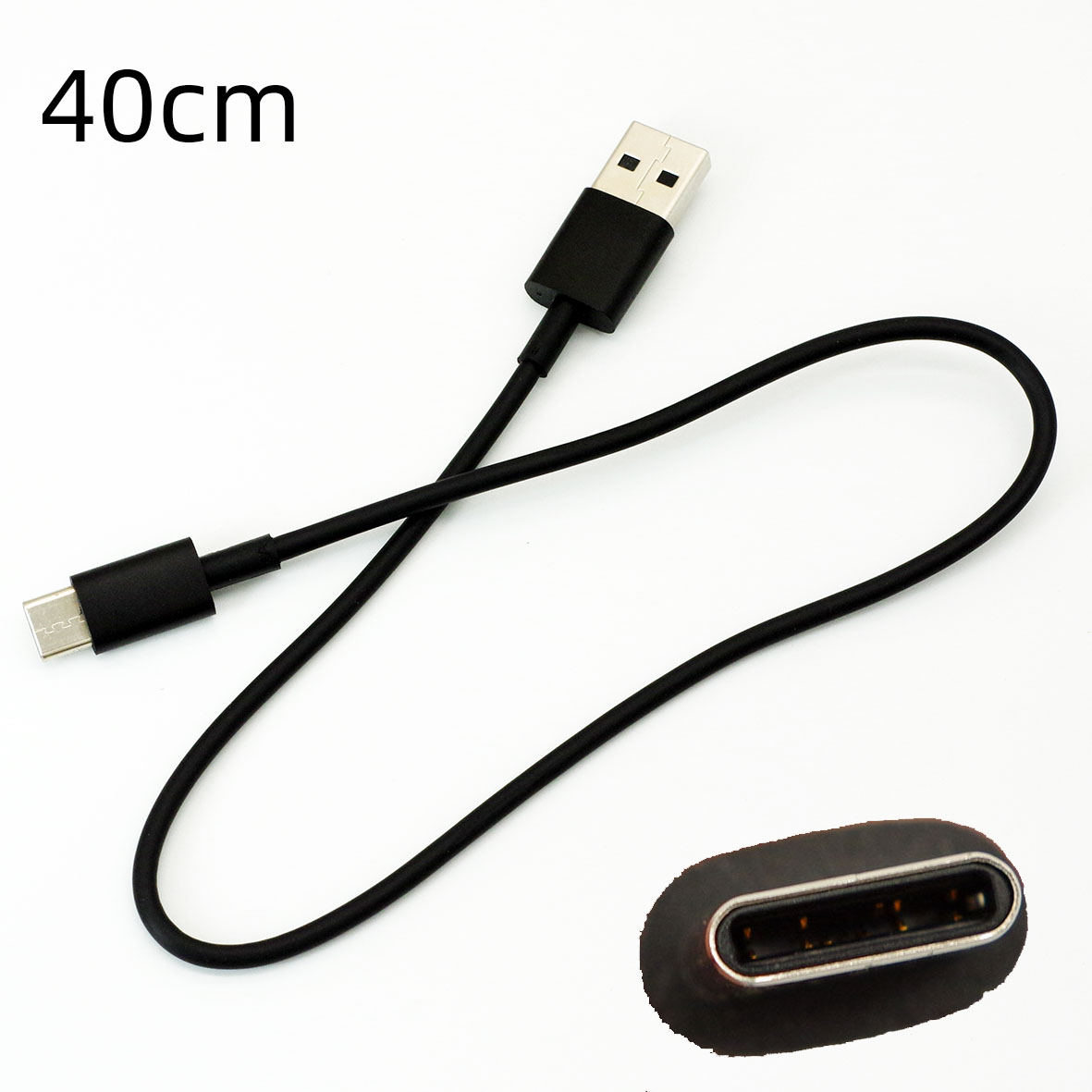 USB type C数据/充电线3A 0.4米短线镀锡铜扁圆口TPE料 大厂好货
