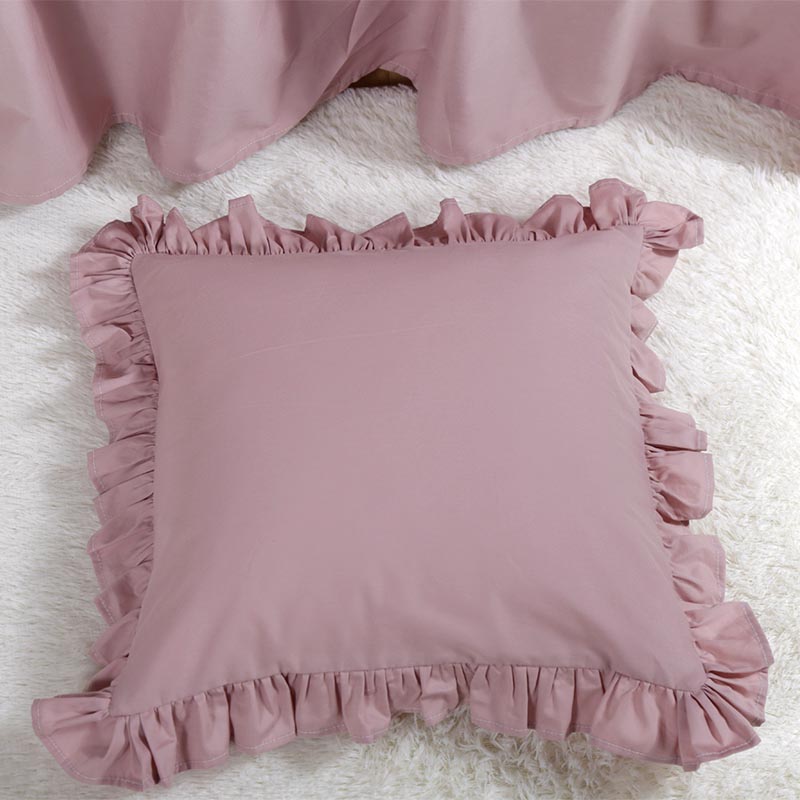 抱枕套纯棉法式不含芯40x40全棉荷叶边正方形卧室床上靠枕套60x60
