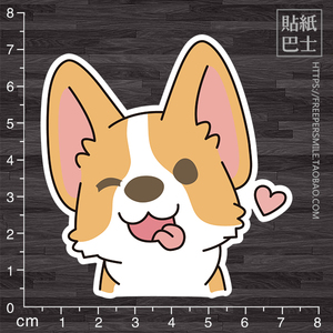 萌萌的柯基 萌宠贴纸宠物店装饰贴玻璃贴纸 防水无痕车贴墙贴z881