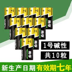 南孚1号电池10粒大号1.5V碱性LR20耐用燃气灶热水器保险箱D号电池