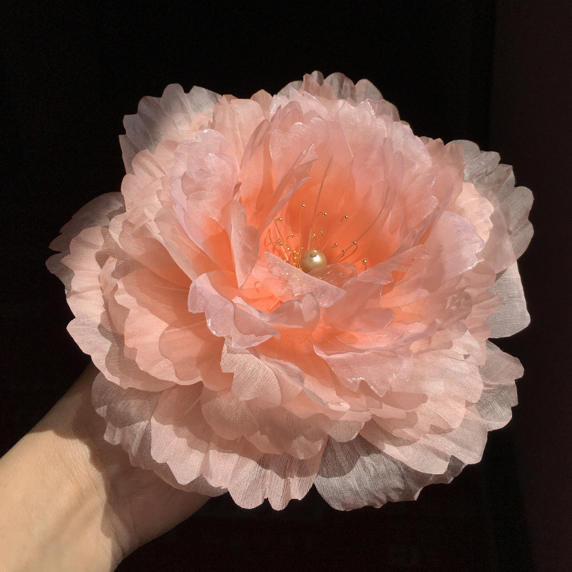 御衣真丝草木定制淡水珍珠牡丹绢花汉服配饰发饰