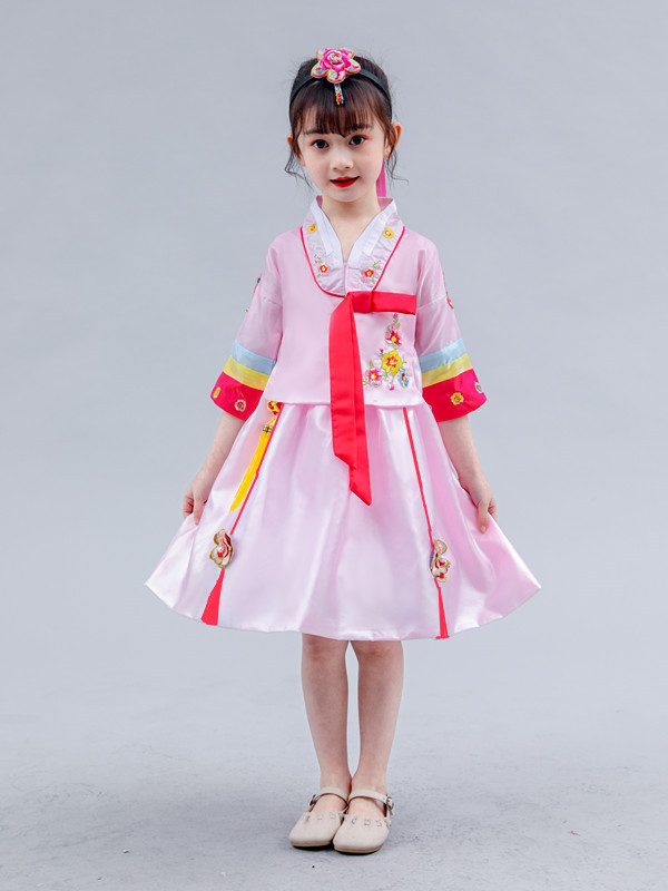 新款朝鲜服族服装女儿童韩服古装大长今演出表演服舞蹈民族服装秋