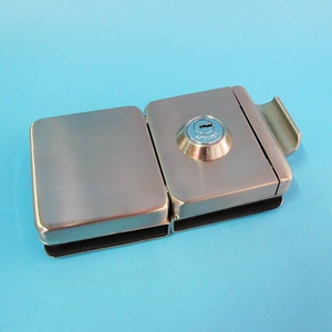 玻璃锁豪华双门玻璃门锁方型双门双锁移门锁不开孔(双开)