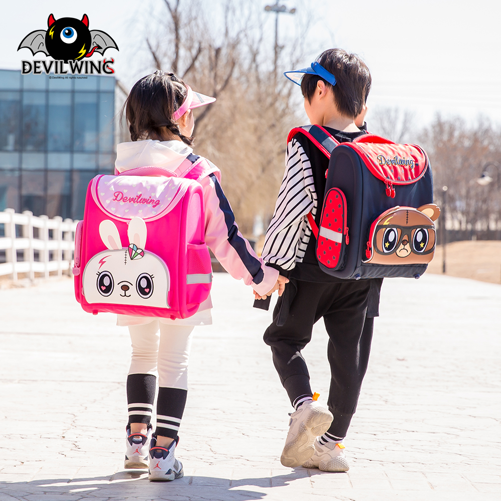 韩国DevilWing儿童书包小学生女一年级1-3年级男减负护脊双肩背包