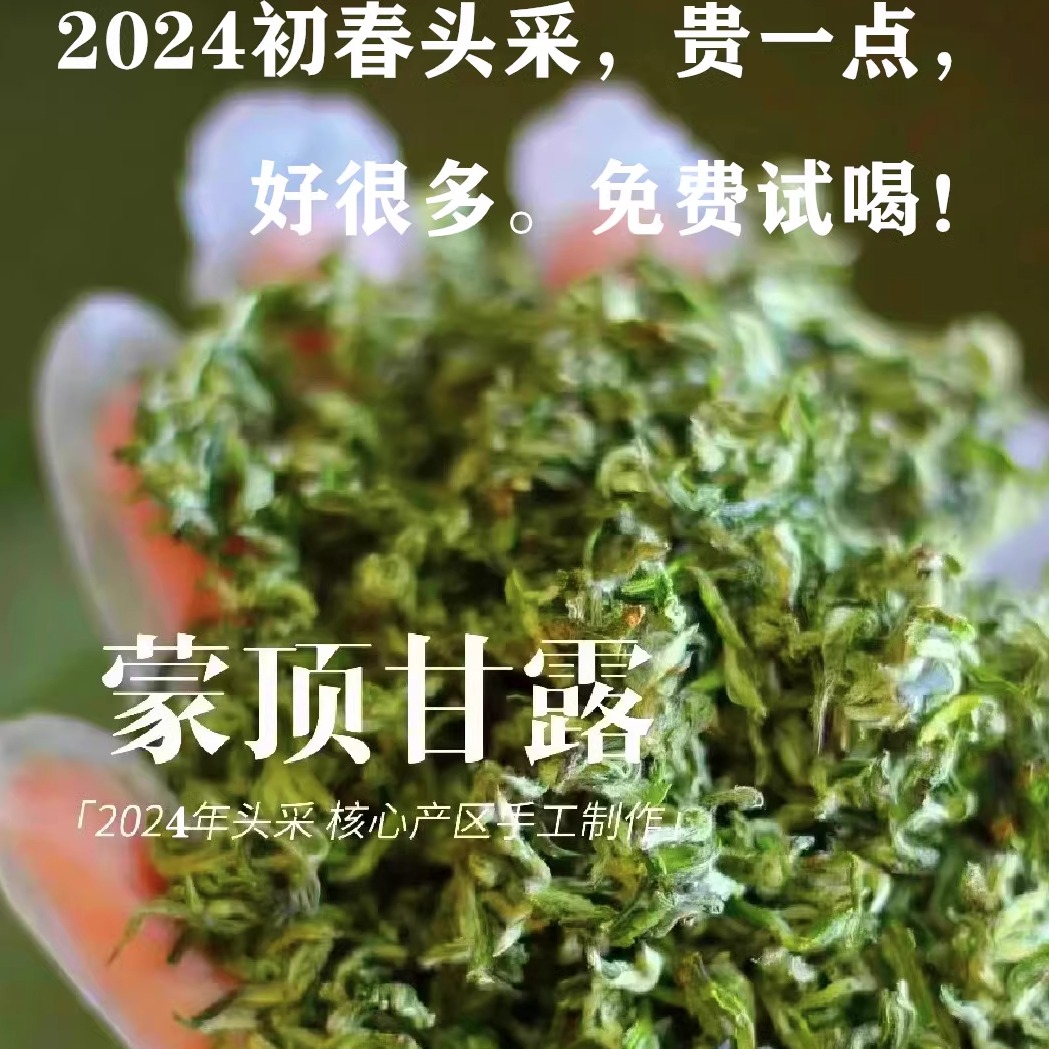 2024新茶蒙顶甘露茶叶春茶四川蒙顶山茶明前手工炒青绿茶100g送礼