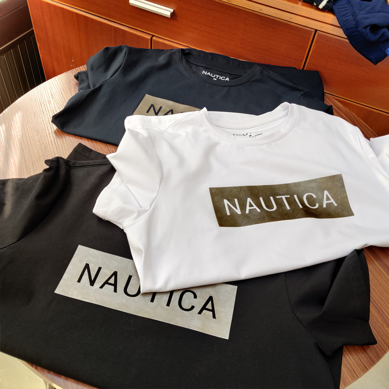 上新花色！诺帝卡/nautica 春夏新品男女纯棉短袖汗衫半袖T恤