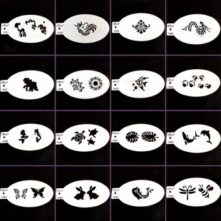 fButterfly镂空皮肤人体彩绘纹身脸部万圣节元素图案模板DIY绘画2