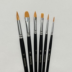 促销进口尼龙毛6支身体颜料专用画笔水粉笔水彩笔珠光木短杆套装