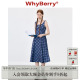 WhyBerry 24SS“鸢尾”蓝色吊带连衣裙长款礼服原创设计度假风