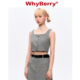 WhyBerry 23SS“暗恋”复古流苏短款小吊带灰色外穿背心上衣