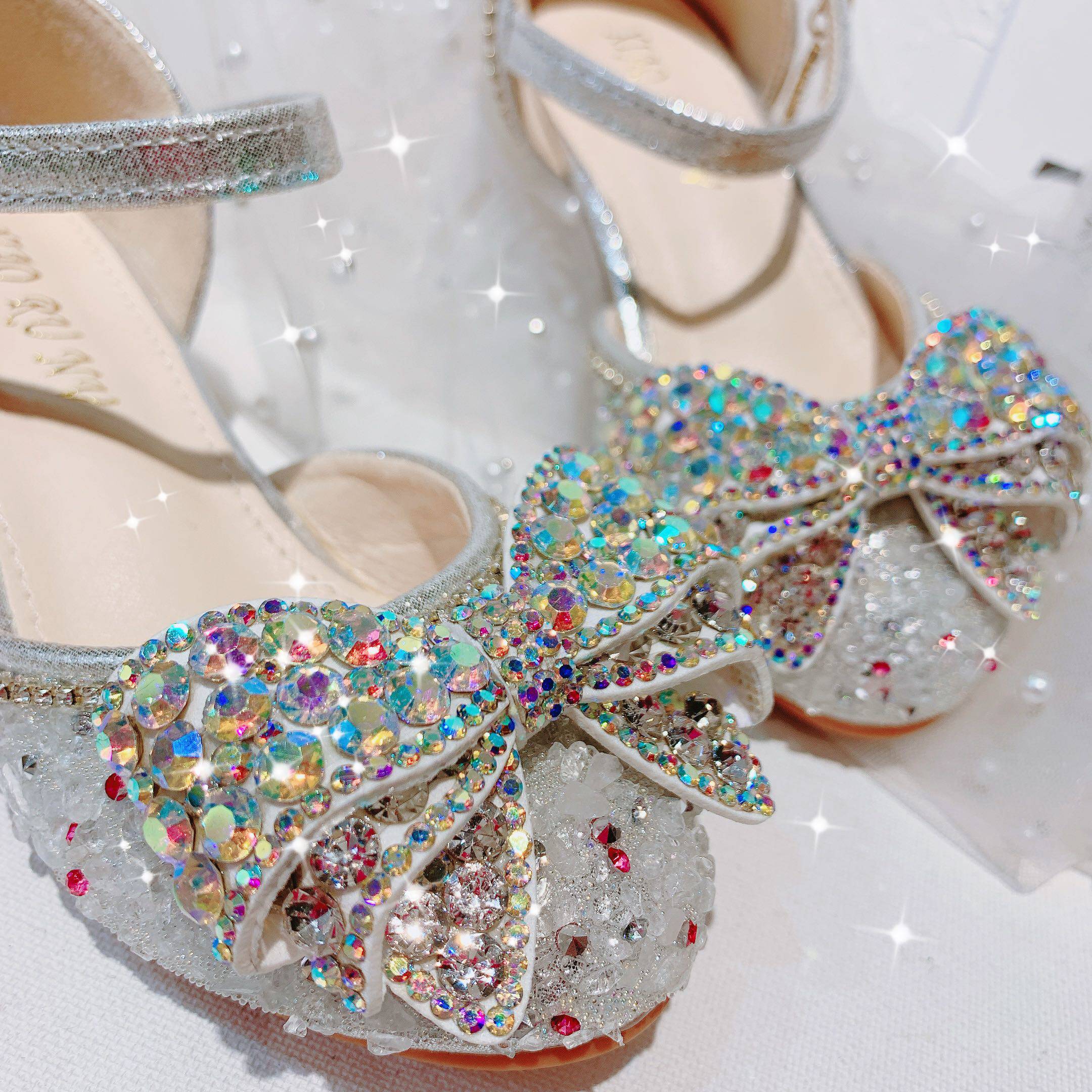 儿童高跟鞋女公主水钻