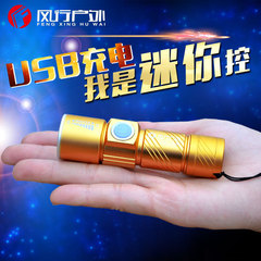 小型手电筒家用电灯迷你强光远射Q5USB可充电超小超亮袖珍