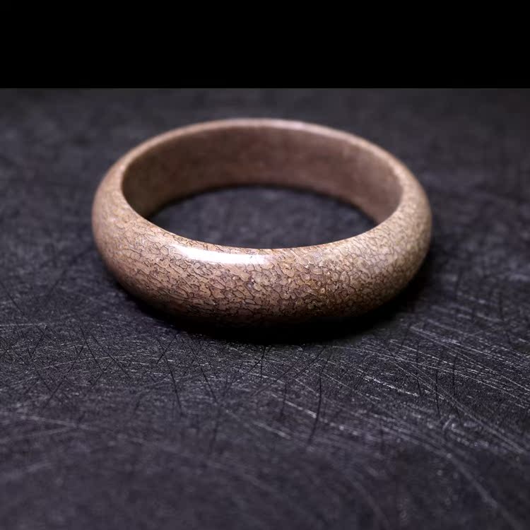 骨化石打磨手镯天然古生物化石骨头化石饰品摆件标本