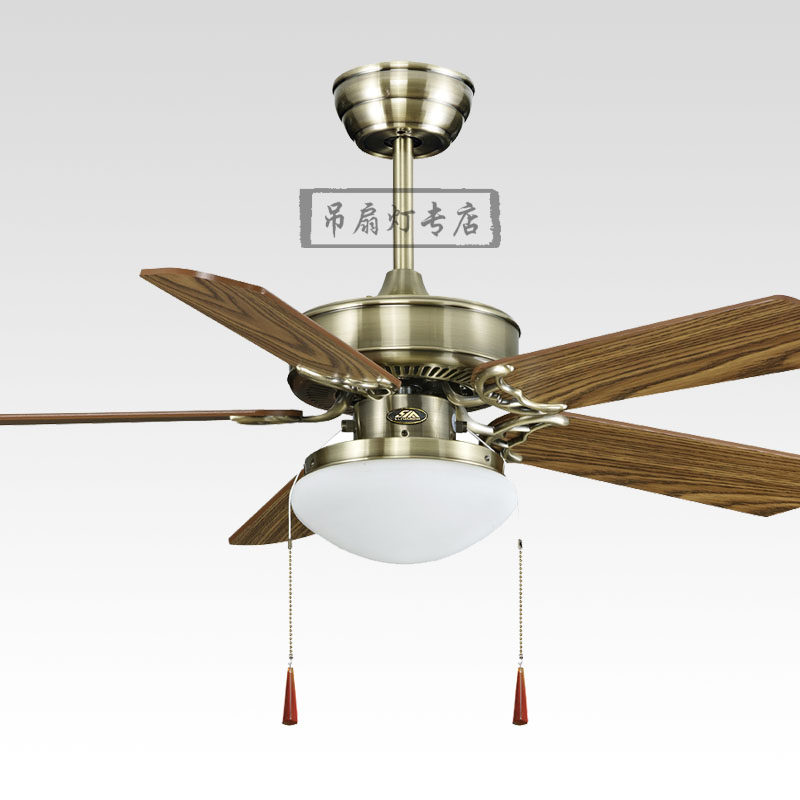欧式现代简约吊扇美式餐厅风扇静音木叶仿古单灯吊扇