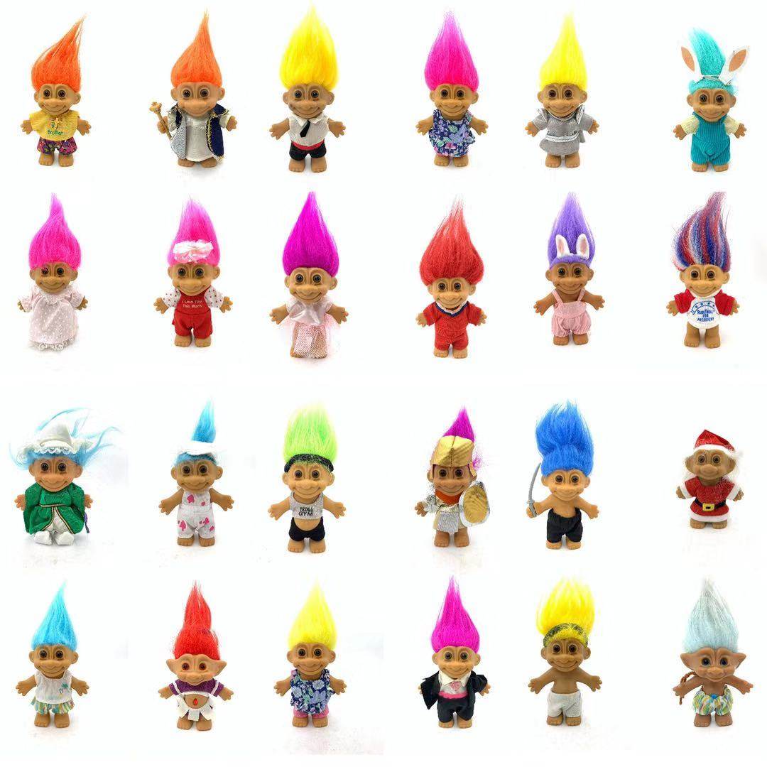 troll doll 古董 经典 巨魔娃娃 彩色发 兔儿 巨魔脸 等