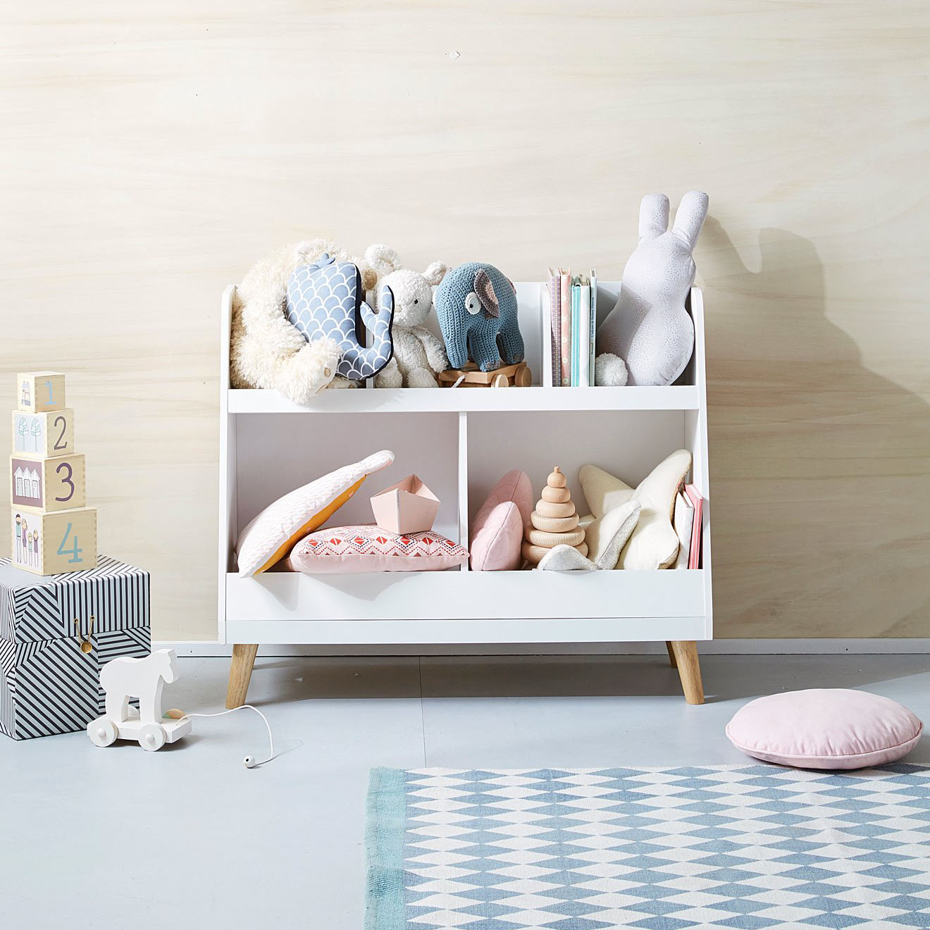 MINU米努新品儿童幼儿园书架 床头柜 整理架收纳架玩具架组合书架