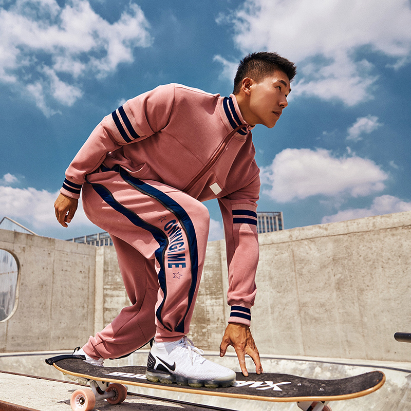 omg潮牌运动休闲印花7分运动裤束脚裤子防走光ins健身跑步裤子男