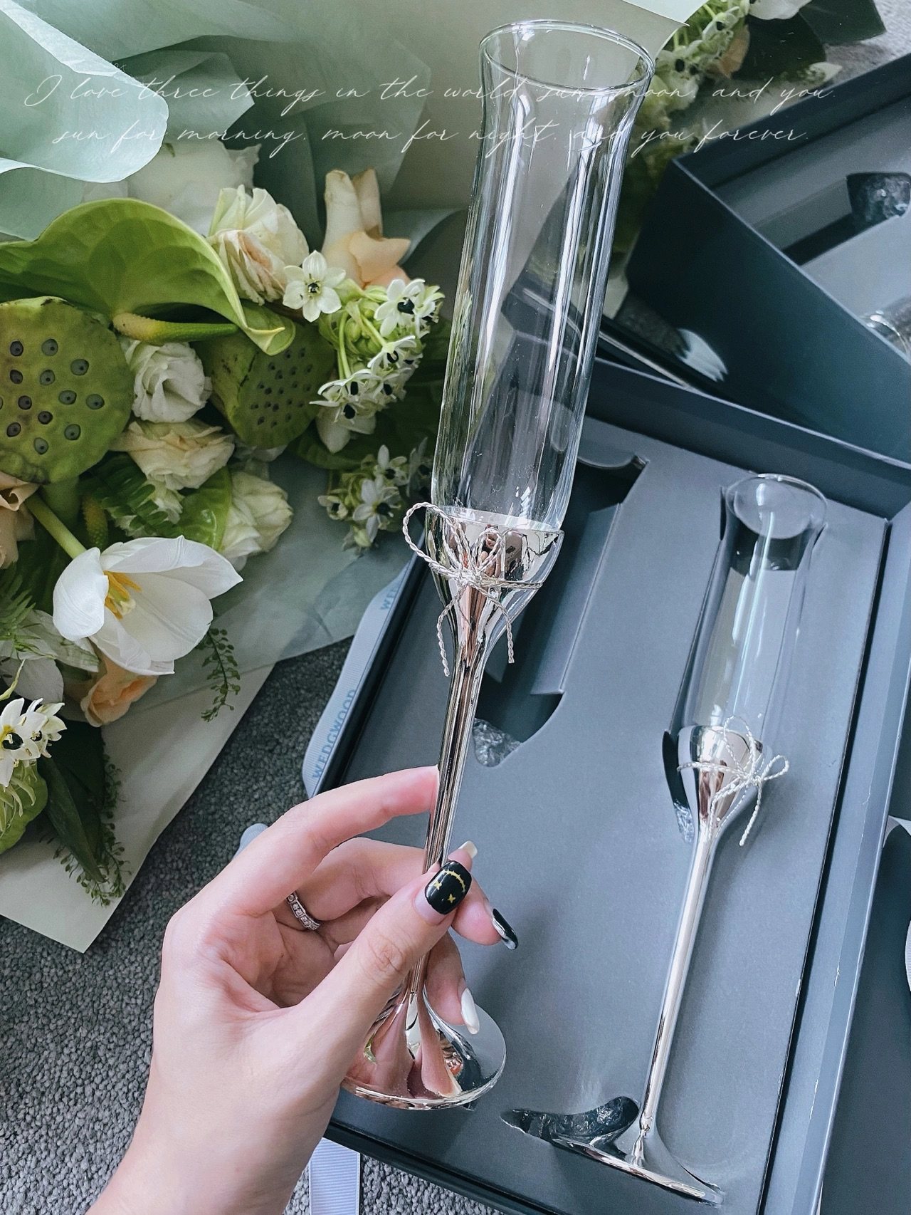 wedgwood王薇薇vera wang爱之结绳香槟杯高脚杯红酒对杯结婚礼物