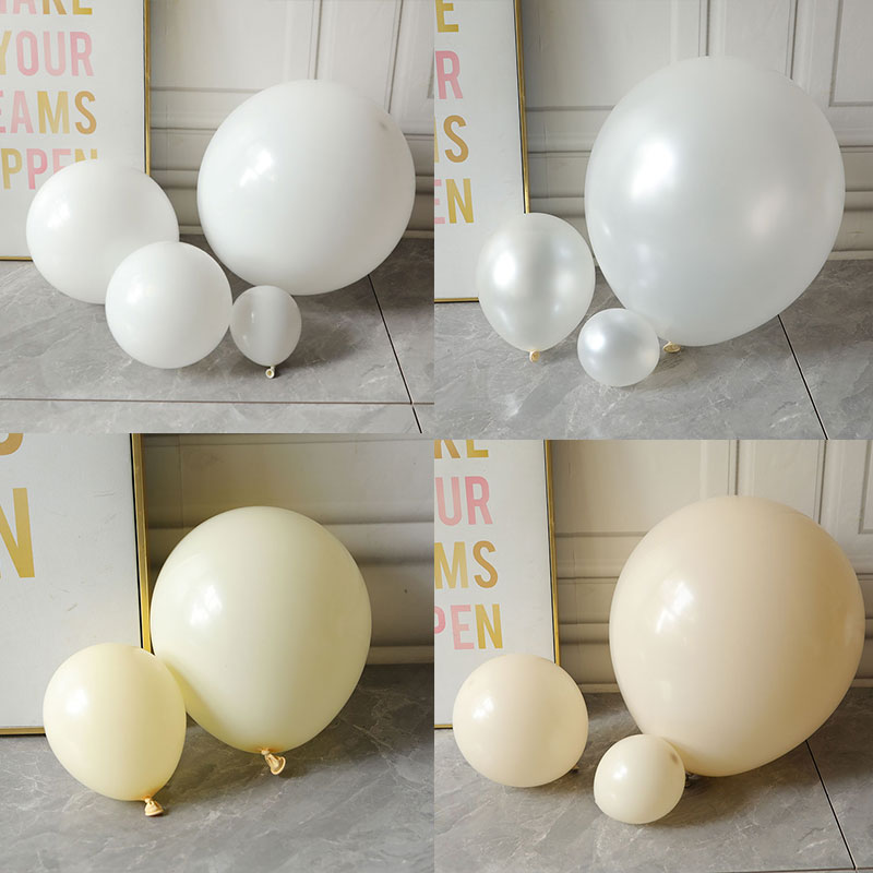 白色气球珠光白沙白象牙白奶黄汽球 5寸10寸18寸36寸大气球