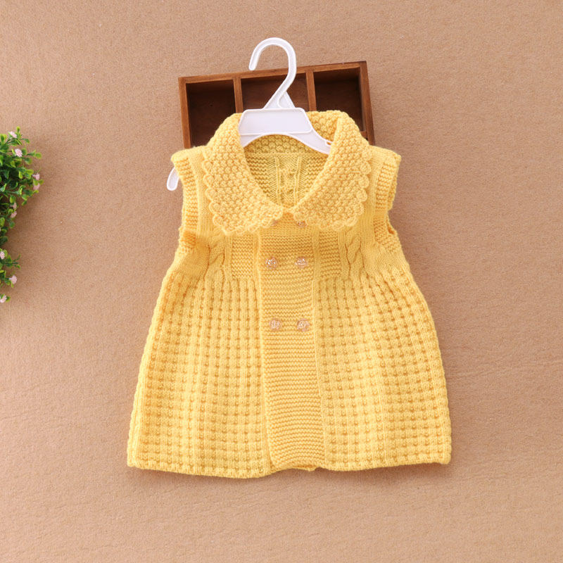 纯手工编织宝宝毛衣小童羊毛线衣坎肩线衫儿童装外套童装马甲裙