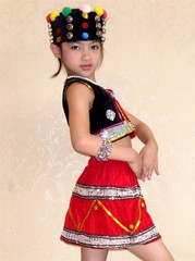 儿童高山族演出服民族表演服舞蹈 演出服装 幼儿民族高山族服装