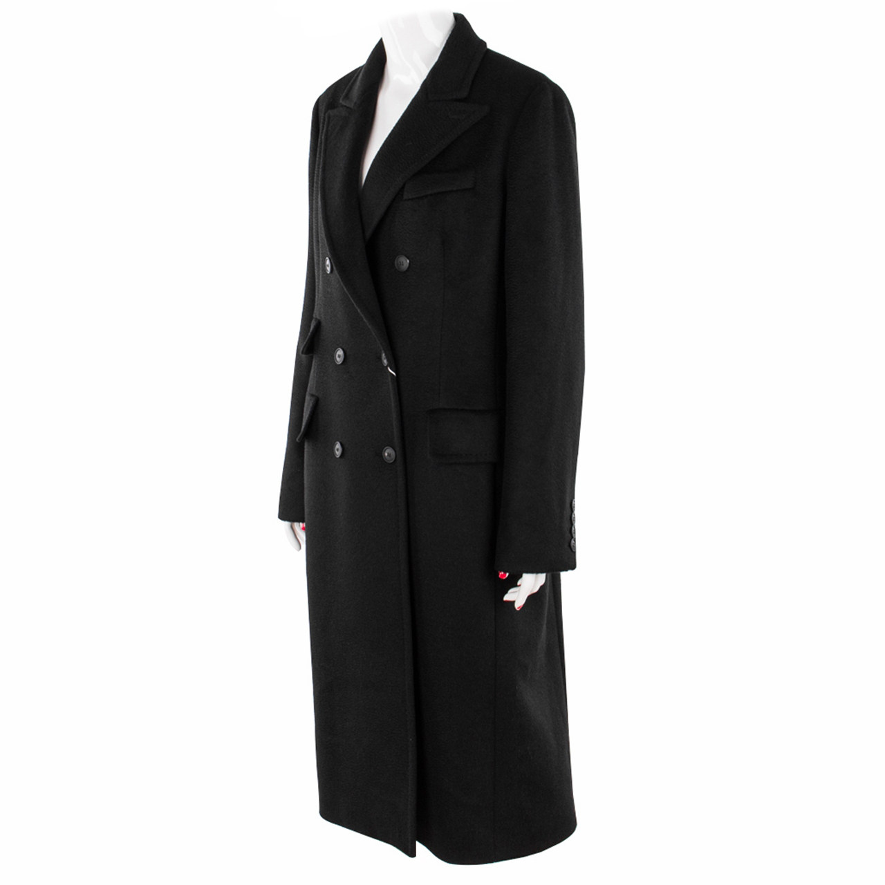 [9.9新]maxmara女士长款大衣黑色未使用*