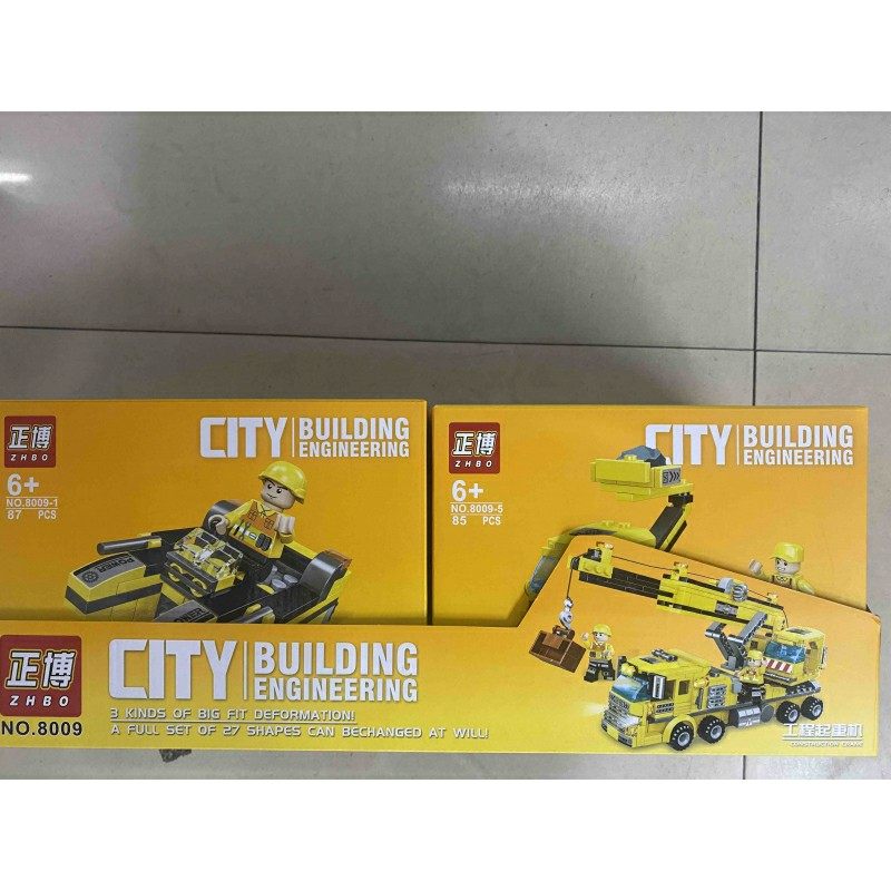 8009新款14岁以上合金中国大陆中性其它玩具正博工程起重机积木