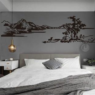 画墙个性墙贴画中式贴装饰画卧室床头中国风古风贴画玻璃贴古风