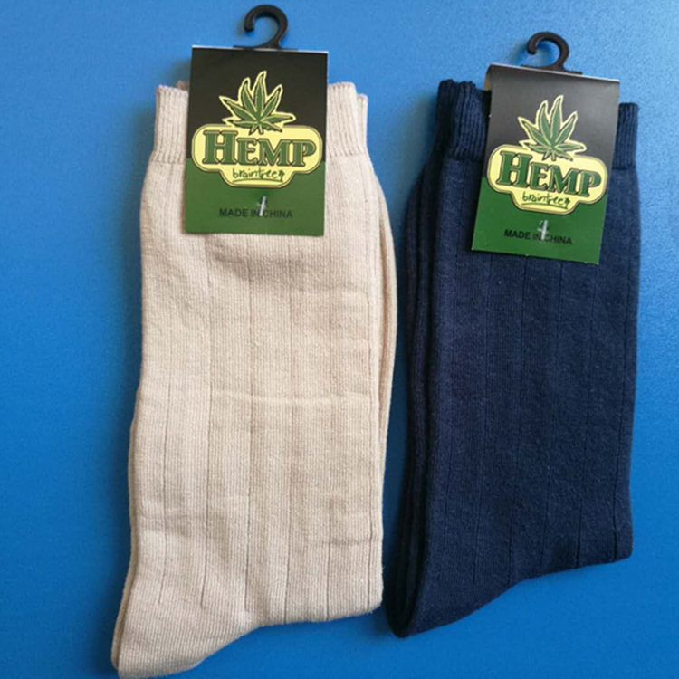 外贸尾货男士汉麻袜子欧美码有机棉材质吸汗透气加防臭