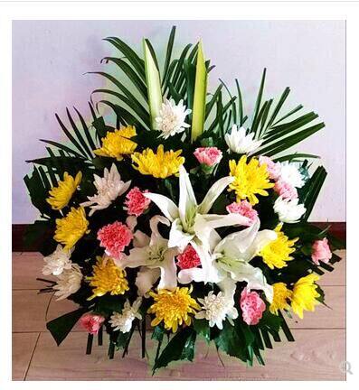 同城菊花花束扫墓吊念丧事祭奠葬礼花篮上海追悼
