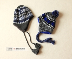 上海暖暖 2016冬季新品童帽大童护耳毛线帽