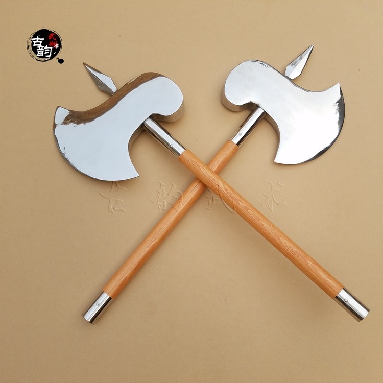 不锈钢空心双斧大斧长斧武术器械武术