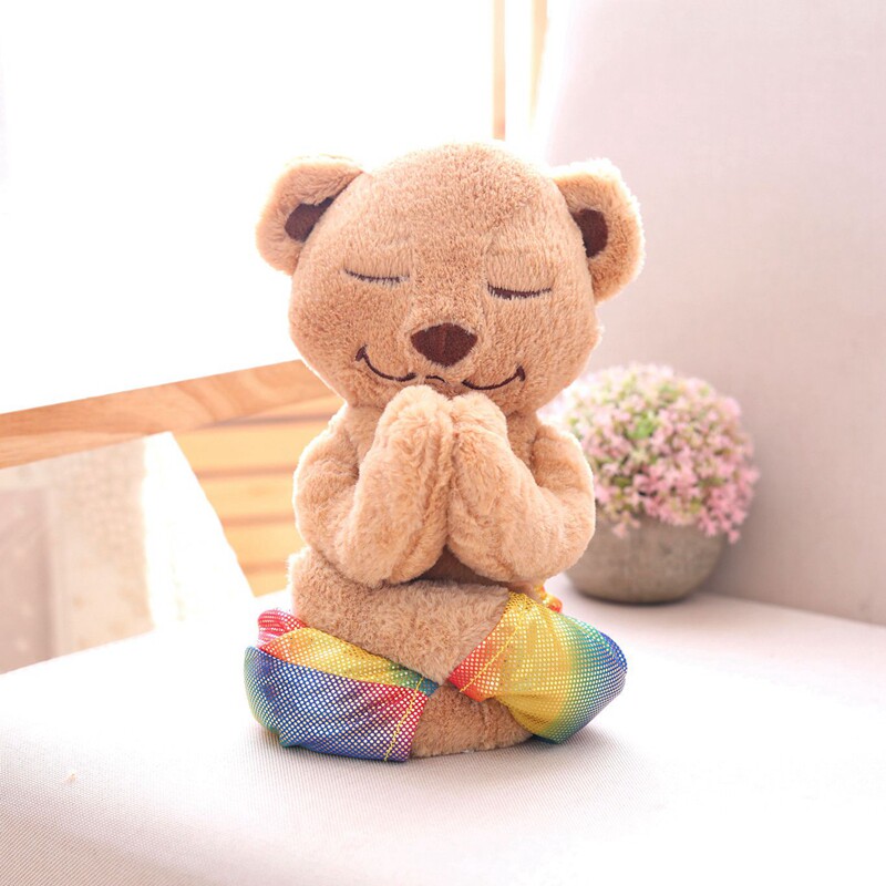 可爱瑜伽熊公仔 毛绒玩具 百变造型瑜珈玩偶 可爱泰迪熊礼物