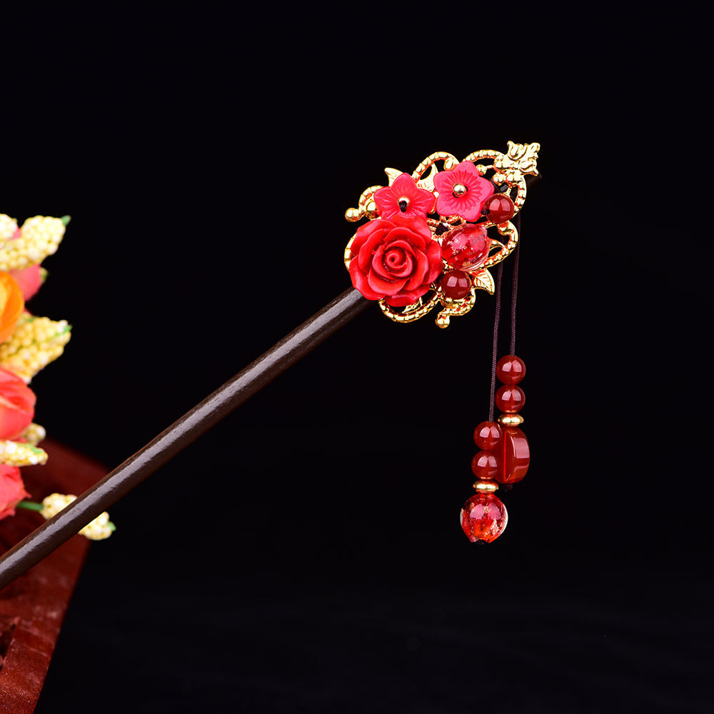 中国风发簪女复古风发钗头饰民族风盘发簪子新娘旗袍饰品配饰