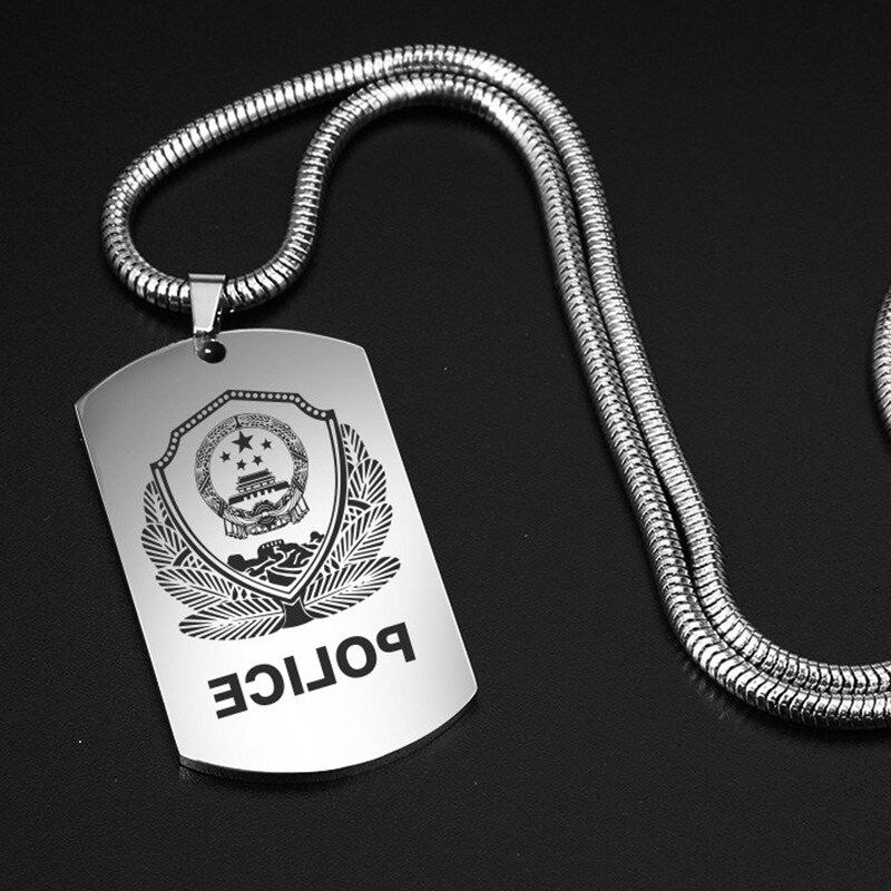 一折美国大兵军牌项链男 钛钢