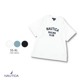 日本诺帝卡 NAUTICA 2024夏儿童装运动宽松小帆船素色运动短袖T恤
