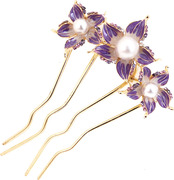 Smiling Korean Crystal rhinestone hairpin hairpin hair accessories Korea plug headdress ornament hairpin-Chai 356626