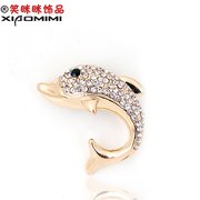 Smiling Joker package email Dolphin Korean Crystal rhinestones brooch women''s high-end brooch pin clasp