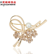 Package mail smiling Korean love Sea Pearl rhinestone brooch women fancy brooch pin clasp Korea jewelry