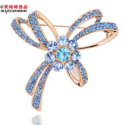 Package mail smiling authentic dancing flower brooch corsage Korean alloy gold plated brooch pin clasp