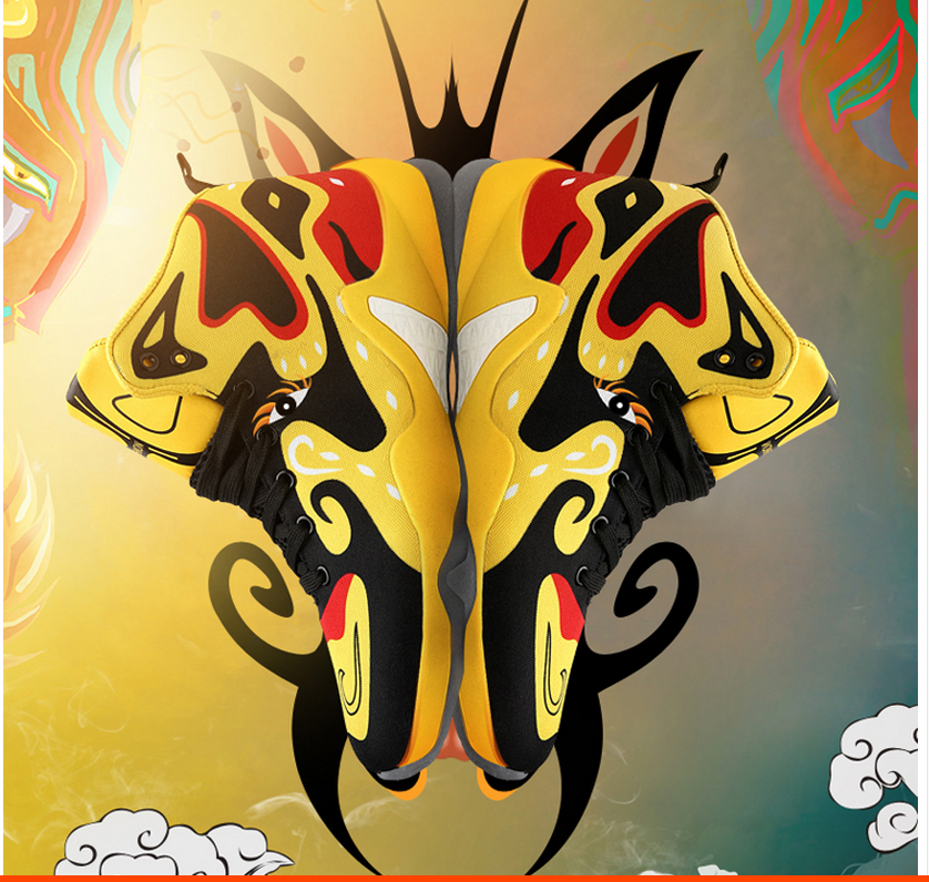 个性创意中国风京剧脸谱篮球鞋男防滑高帮运动球鞋学生青少年战靴|ruв категории Мужская обувь, холст обувь - от Buy2taobao.com для оказания профессиональной услуги покупки агента Taobao
