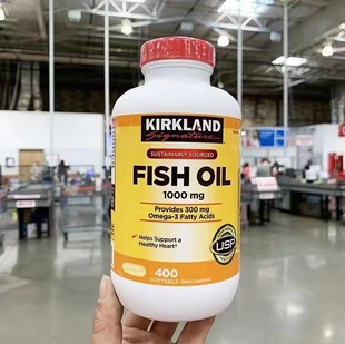 现货美国Kirkland/柯克兰深海鱼油软胶囊1000mg中老年人健康400粒