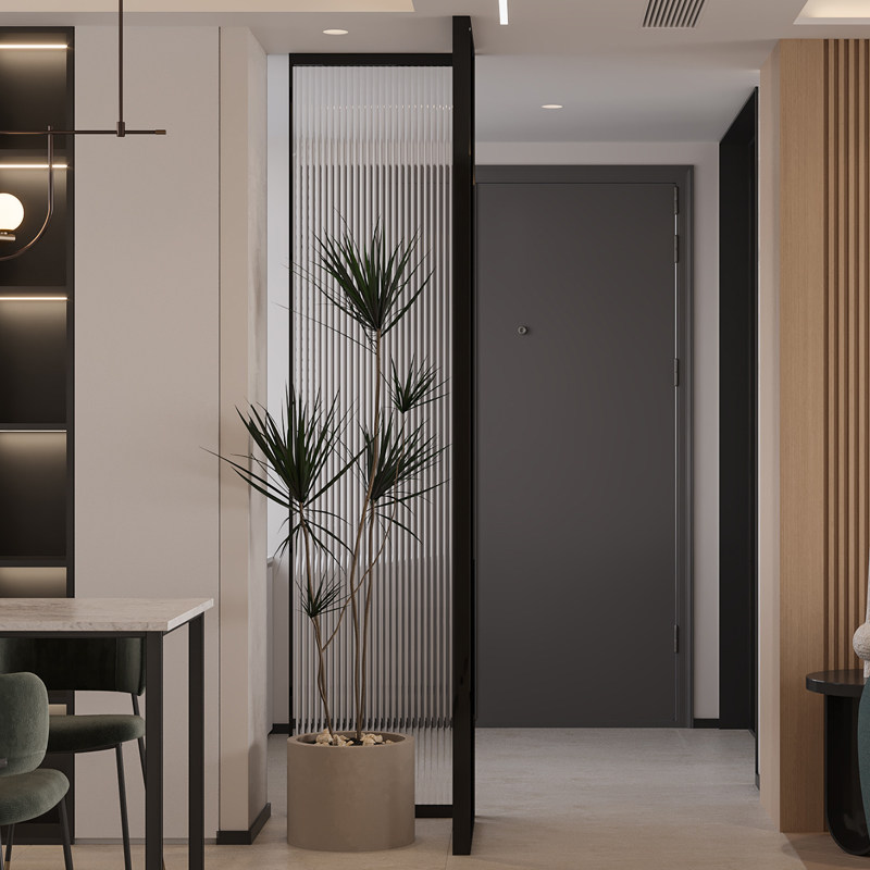 客厅长虹玻璃隔断入户玄关进门餐厅遮挡卫生间浴室不锈钢屏风定制