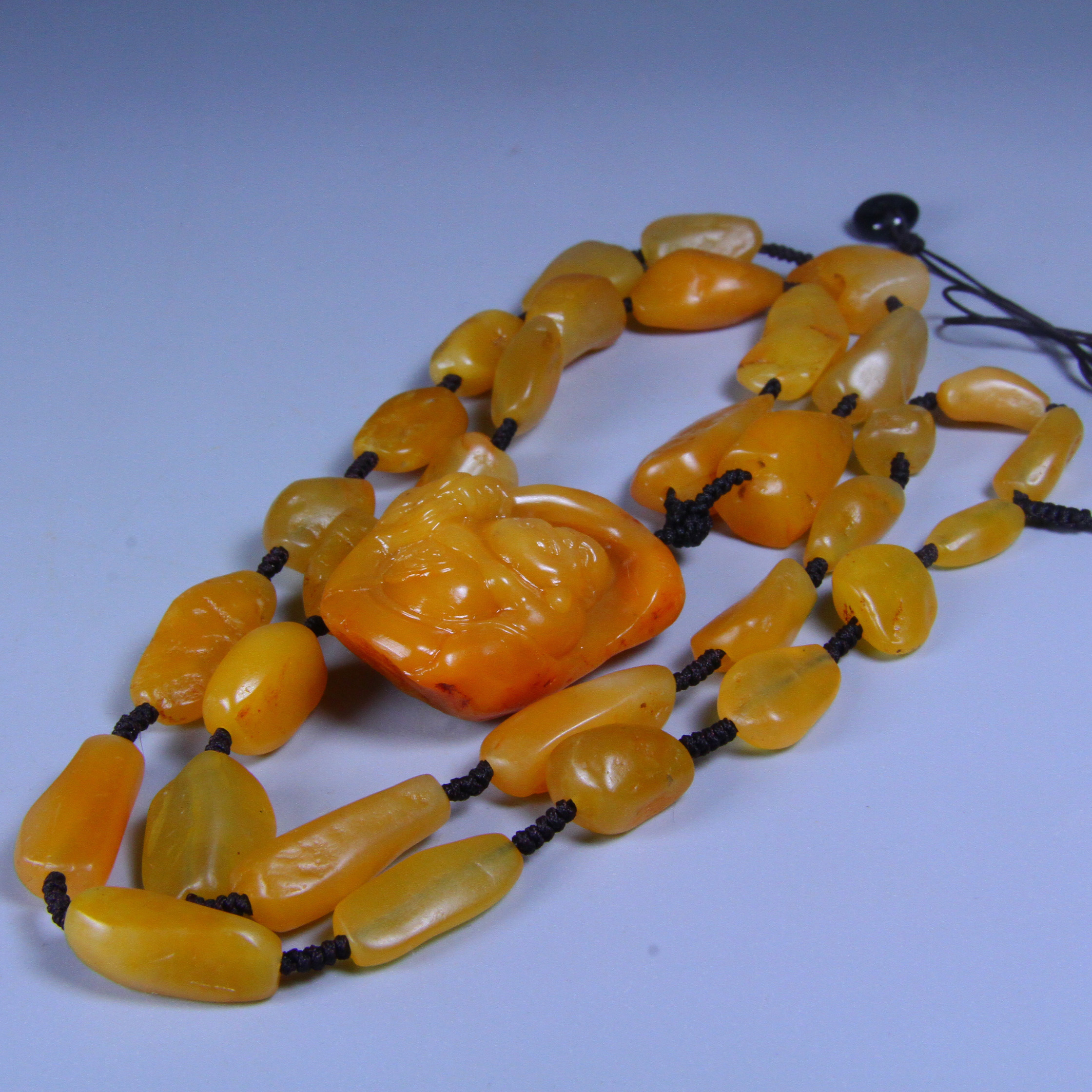 寿山田黄石-项链-弥勒佛 重51.1克