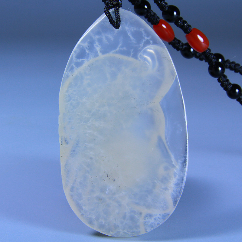 寿山石-精品高山荔枝冻挂件-美人图