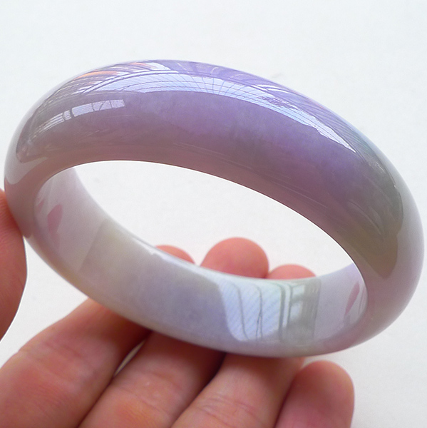 7mm老坑细糯种双彩紫罗兰手镯 74.69g
