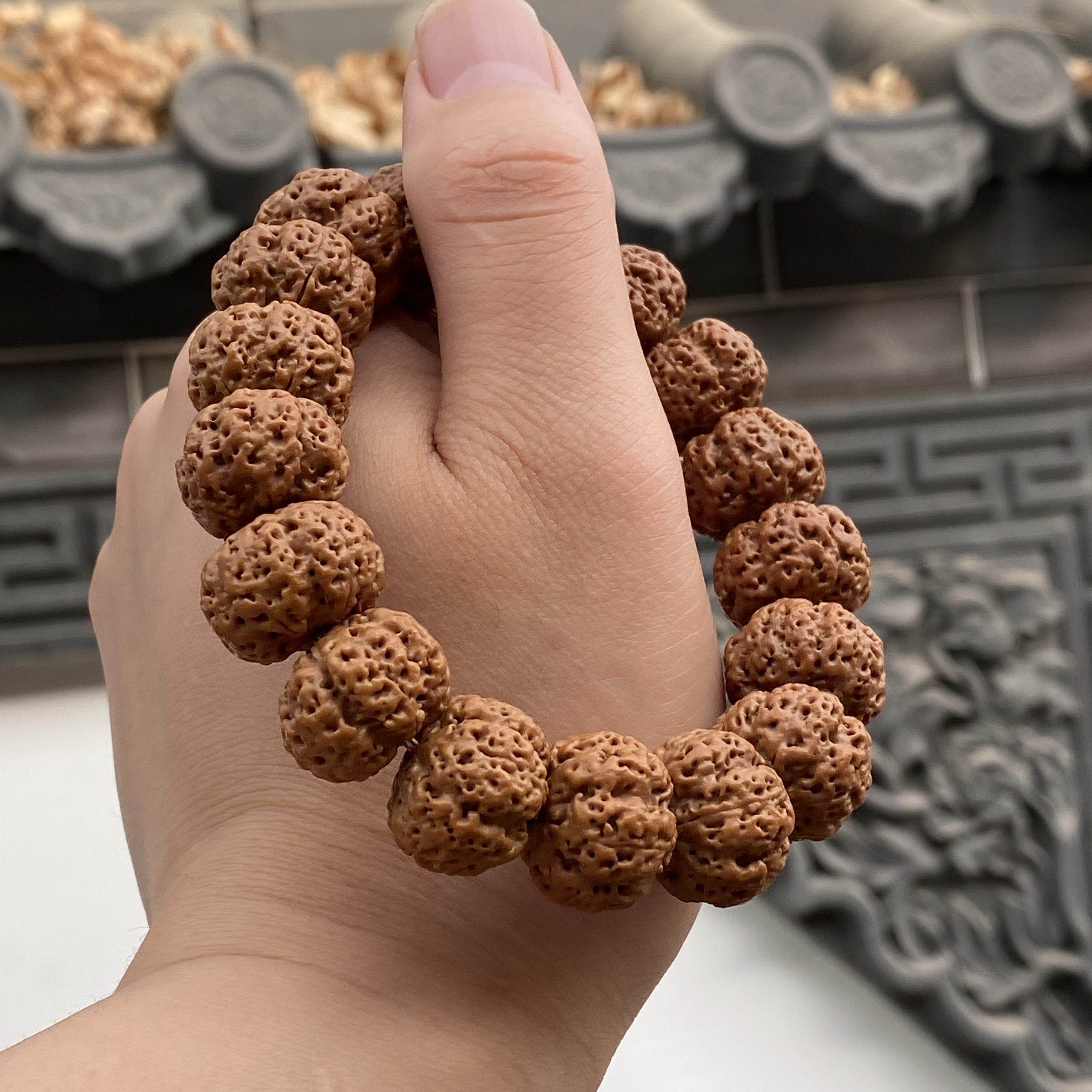 2022年新籽尼泊尔纽扣五星蜂王大金刚菩提子至尊经典五号手串